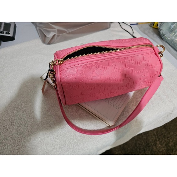 Juicy Couture Pink Embossed Cylinder Bag with Pearl Detail NWT - Picture 3 of 3